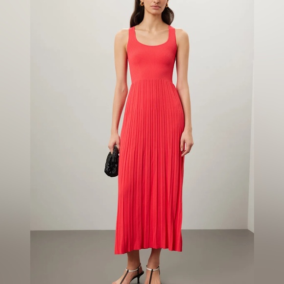 Michael Kors Dresses & Skirts - MICHAEL KORS Ribbed Knit Tank Dress in Red Coral sz M EUC